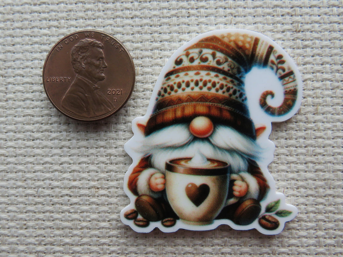 First view of Coffee Loving Gnome Needle Minder.