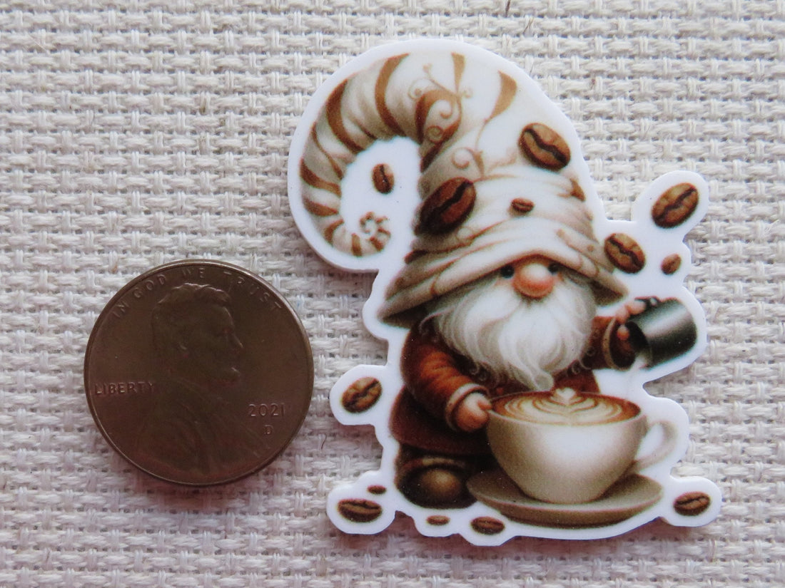 First view of Latte Coffee Gnome Needle Minder.