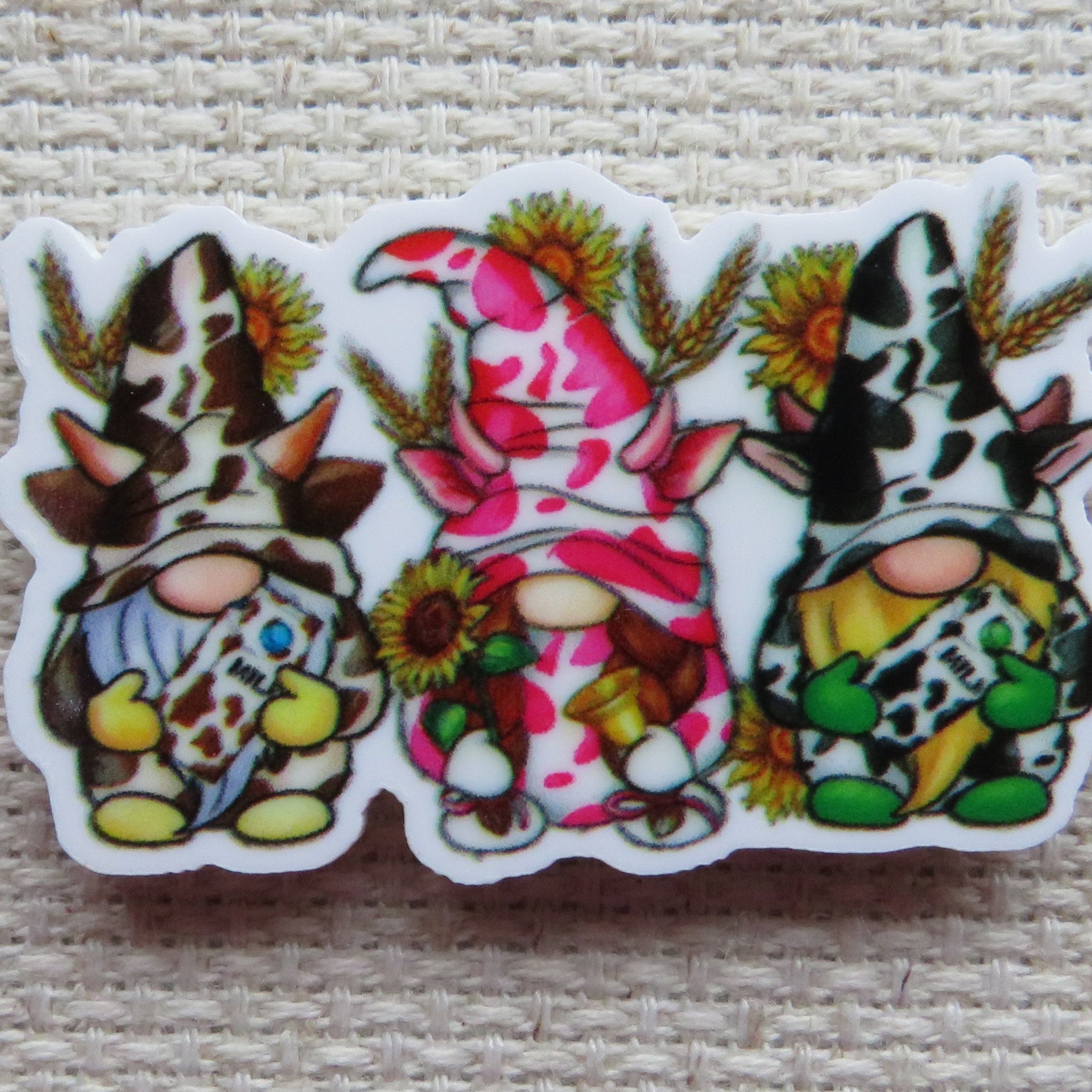 First view of A Trio of Cow Gnomes Needle Minder.