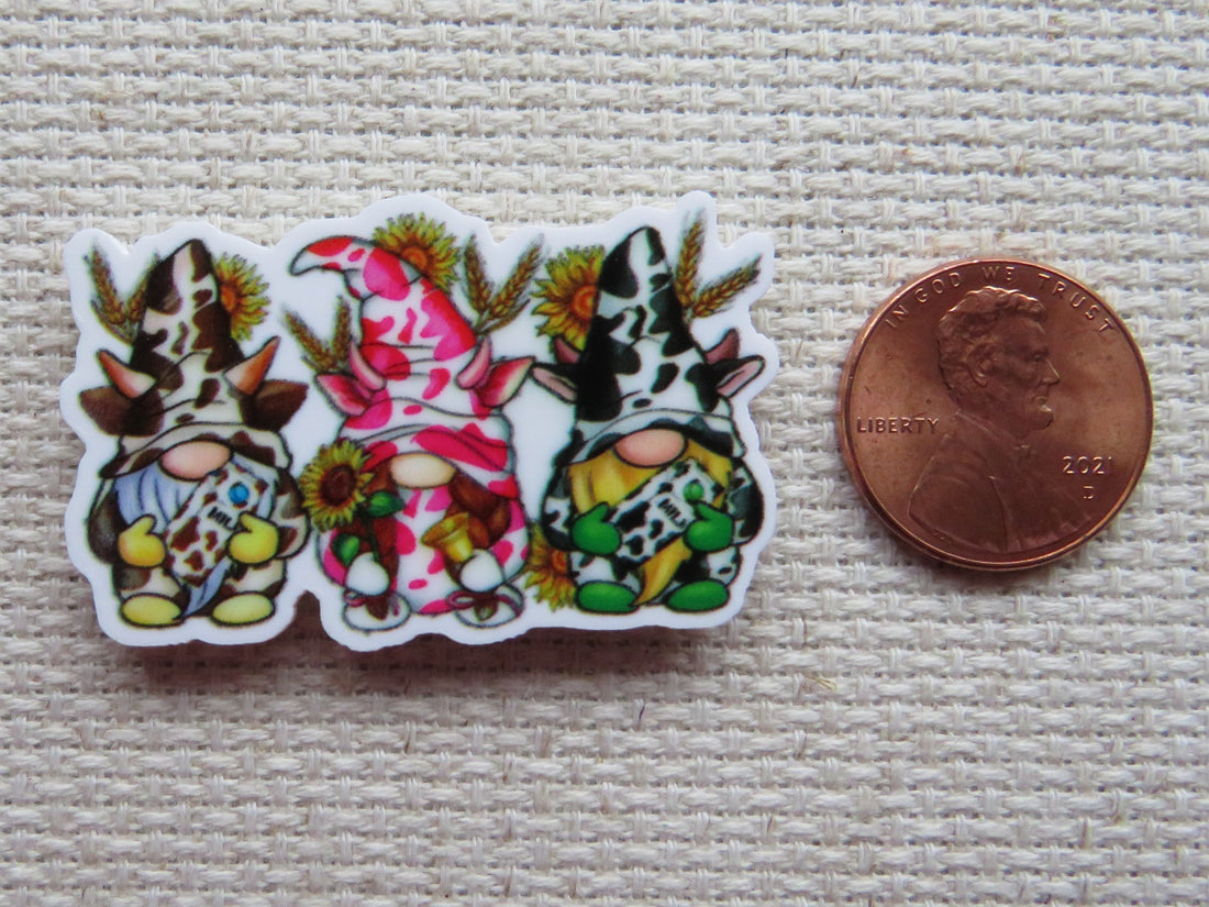 First view of A Trio of Cow Gnomes Needle Minder.