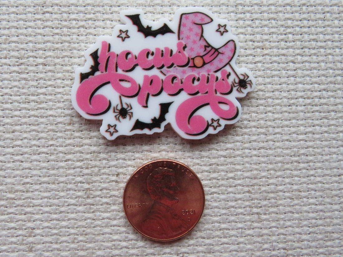 First view of Pink Hocus Pocus Hat Needle Minder.